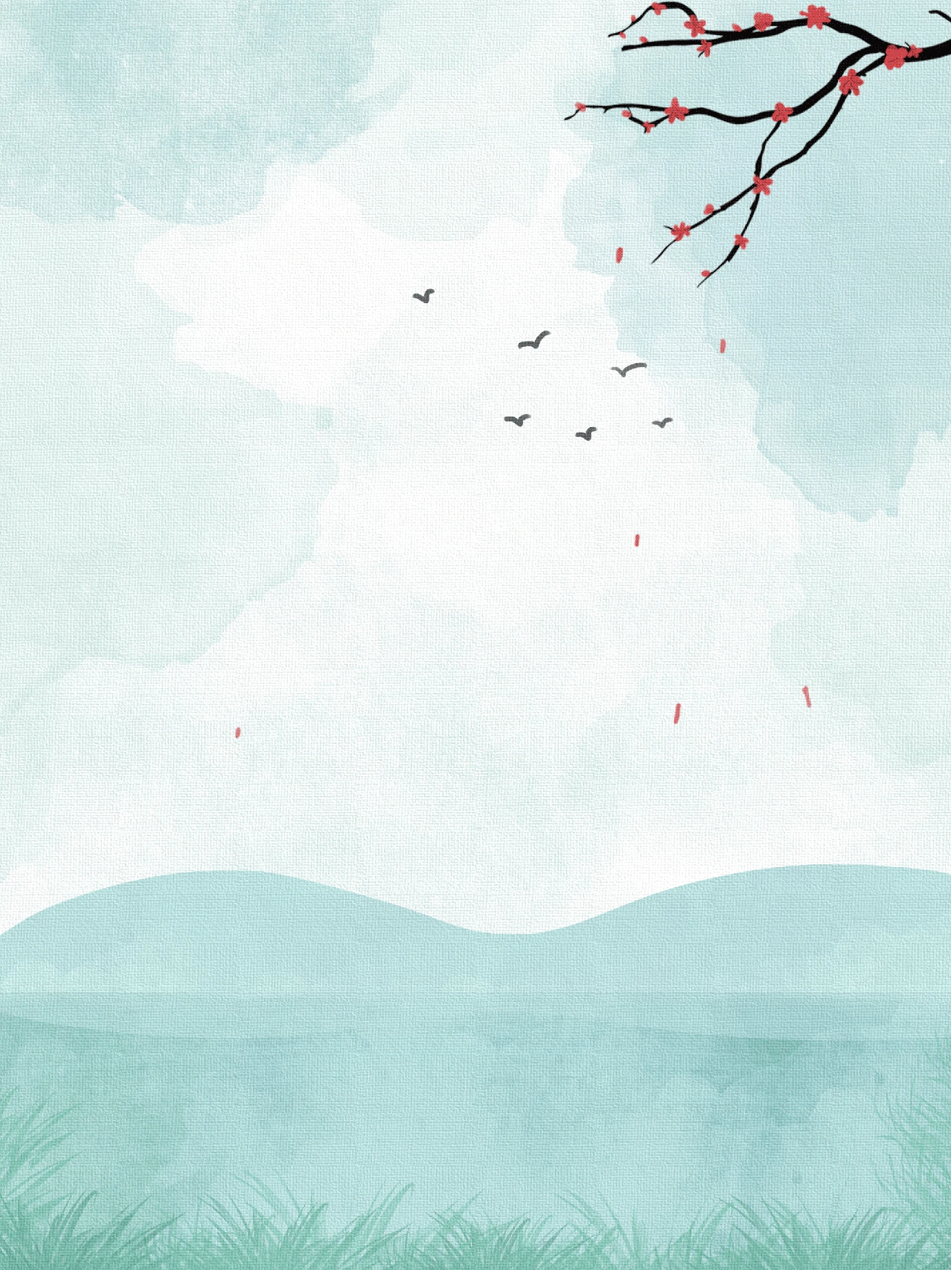 中国风24节气二十四节气节日海报山水风景背景插画PSD设计素材【017】